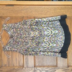 Jockey Polyester Colorful Abstract Print Polyester Sleeveless Blouse Size Small